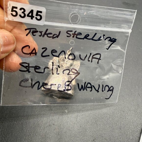 Cazenovia Sterling Silver Angel Pendant Charm Waving Cherub 1.75 Inch - Picture 6 of 6